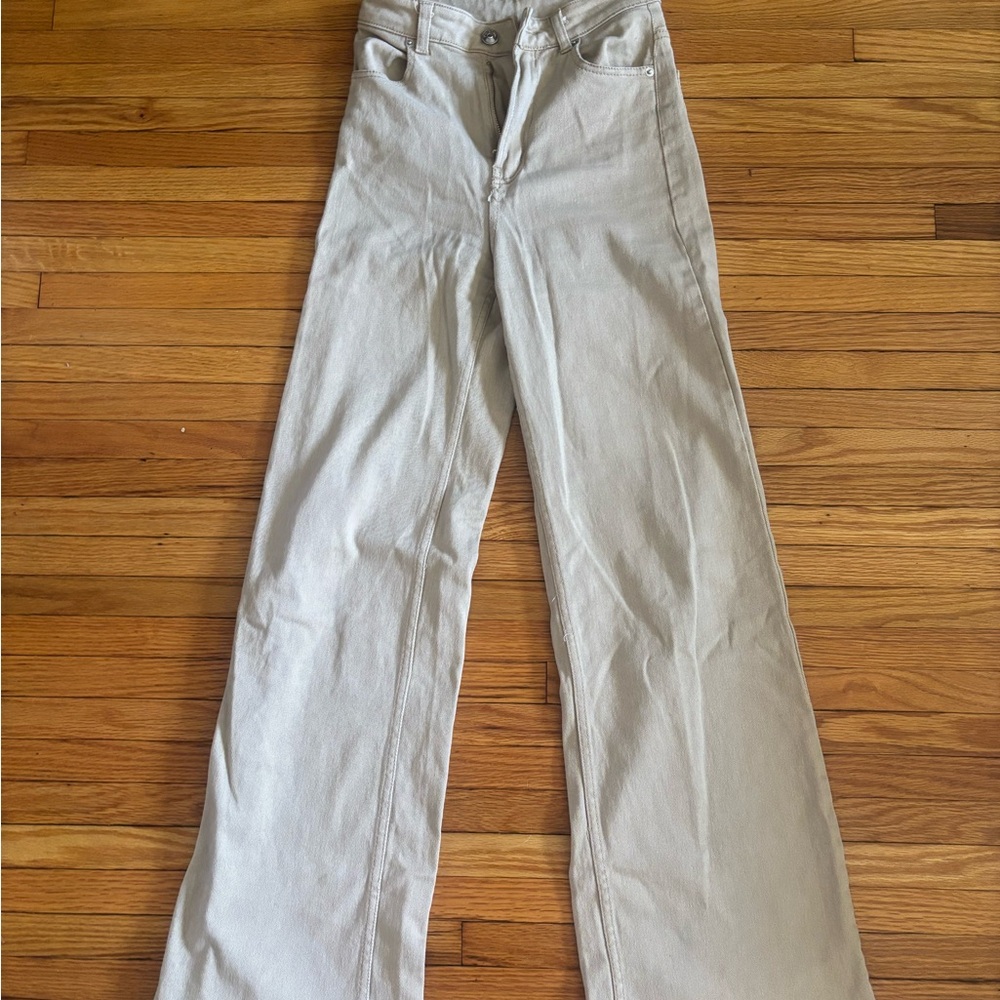 Divided Cream Flare & Wide Leg Jeans